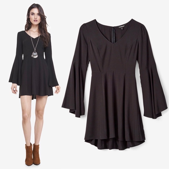Express Dresses & Skirts - Express Black Bell Sleeve Dress